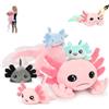 MorisMos Axolotl Peluche 81cm, Rosa Axolotl Mamma con 4 Bambino, Notturno Bruciava Realistico Morbido Kawaii Giocattolo di Peluche Regalo per Bambini Compleanno Natale Deco
