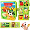 Lwtsrp Busy Board Libro Montessori Interattivo 1 Anno, Quiet Book Sensoriale Educativo, Giochi da Viaggio per Bambini, Giochi Montessori 1 2 3 4 5 6 Anni, Pannello di Feltro attività Ranch Animals