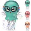 VVancha Tech Giocattolo a Forma di Medusa Danzante, Giocattoli Elettrico per Meduse striscianti, Giocattolo per Gattonare con Luce e Suono, Giocattoli interattivo Tummy Time To (Blu-Verde)