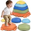 KidBloom Pietre Equilibrio Bambini, Balance Board con Sacchetto Impermeabile, Percorsi Psicomotricità Bambini Stapelstein (Colore Arancione)