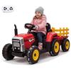 Garvee Trattore Elettrico Per Bambini, Rimorchio Rimovibile, 6 Ruote, Rosso