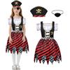 Aomig Costume Pirata per Bambini, 3 Pc Pirate Costume Bambina, Costumi Pirata Set di Costumi Carnevale con Accessori Cappello da maschera
