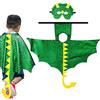 Aurasky Mantello Di Dinosauro per Bambini, Costume Dinosauro con Maschera, Dinosauro Mantello Cappuccio Costumi Mantello di Drago Vestiti per Giochi Carnevale Halloween Cosplay