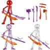 Generico Set di action figure da collezione, personaggi Stickman da (H#*3) | collezione smontabili, robot articolato con articolazioni multiple, posabilità completa del corpo, per appassionati