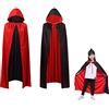 OUQIWEN Mantello Per Costume di Halloween,Mantello Da Vampiro adulto,Reversibile Nero Rosso Mantello per,Mantello Donne e Uomini con Cappuccio per Adulti