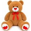 SNOWOLF gigante XXL orsacchiotto orso peluche 110cm, grande regalo morbido orsacchiotto peluche giocattolo per il compleanno, San Valentino o Natale (1,1 m, marrone scuro)