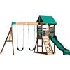 Backyard Discovery Buckley Hill, set altalena in 100% legno di cedro, parco giochi all'aperto per bambini, struttura da arrampicata da giardino per bambini, 2 altalene a cintura, scivolo ondulato da