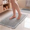 Generisch Set di 2 tappeti da bagno antiscivolo, lavabile, grigio chiaro, morbido, stile boho, per bagno, cucina e lavanderia