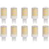 WULUN G9 10W lampadina LED, bianco caldo, 3000K, equivalente 100W alogeno, 93Pz LED, 1000 LM, angolo di fascio 360°, super luminoso, CA 220V-240V, senza sfarfallio non dimmerabile, confezione 10