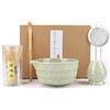 Weinsamkeit 5 Pezzi Matcha Kit, Matcha Whisk Set, Ciotola Matcha con Beccuccio, Frusta Matcha, Cucchiaino, Filtro, per La Casa, l'Ufficio e la Sala da Tè, per Principianti (Verde)