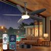 Phylluz Ventilatore da soffitto per esterni con luci, ventilatore da gazebo da 106,7 cm con telecomando app, motore CC silenzioso, dimmerabile, 3CCT, ventole a sospensione