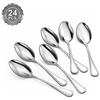 BEWOS 24 cucchiai da caffè, Cucchiai in Acciaio Inox 13,7 cm, Piccoli cucchiai da dessert, Cucchiai lucidati a Specchio e Lavabili in Lavastoviglie