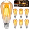 Aigostar ST64 - Lampadina Stile Vintage Edison, Led E27 Da 10W (Equivalente A 77W)，Filamento Led Bianco Caldo (2200K)， 1100 Lumens，Non Dimmerabile， Confezione Da 6 Unità