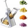 HOMEA Mandolina per Verdure Professionale Multifunzione con Spessore Regolabile 0.1-8mm - Affettatrice per Patate, Carote e Zucchine, Taglierina con Sistema di Sicurezza a Pistone, Include Spazzola Pulizia