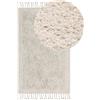 Beliani Tappeto rettangolare in cotone con frange 80 x 150 cm beige