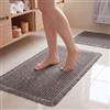 Generisch Set di 2 tappeti da bagno, antiscivolo, lavabile, grigio scuro, morbido, stile boho, per bagno, cucina e lavanderia