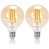 Aigostar Lampadina Vintage Edison LED E27 10W Equivalenti a 77W, Luce Calda 2200K, 1100Lm, CRI＞80, G95 Stile Vintage Lampadine Decorativo, Non Dimmerabile, Pacco da 2 Pezzi