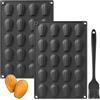 YXHZVON 2 Pezzi Stampo Madeleine, 20 Fori Forme per Madeleine Antiaderente, Stampi per Madeleines in Silicone per Torta Cioccolato Gelatina, Cioccolato per Fai da Te