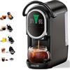 CAFELFFE MK-609S Macchina da caffè a capsule 4 in 1 con pressione di 19 bar, infuso caldo/freddo, espresso compatto per casa e ufficio, Nes Original/DG/ESE/macinato, nero