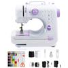 GraceGlow Macchina da cucire per principianti, 12 programmi di punto, piccole macchine da cucire, mini macchina da cucire elettrica portatile (viola-2)