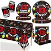 MORAINJAY 69 Pezzi Stoviglie Festa 13 Anni Nero Rosso | Piatti Carta, Bicchieri, Tovaglioli, Decorazioni Da Tavola Per Festa 13 Compleanno