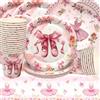 Doyomtoy Stoviglie per Feste Ballerina Forniture per Feste di Ragazza dei Desideri Piatti di Compleanno Ballerina Tazze,Tovaglioli per Cigno Feste di Compleanno 20 Ospiti