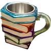 Generico Tazza Con Libro Dipinto A Mano - Tazza Da Caffè Con Pila Di Libri Dipinta A Mano In 3D, Fontanella In Con Design Letterario, Adatta Per Caffè, Tè E Birra Multiuso, Regalo Per Persone Istruite.