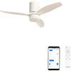 CREATE / WINDCALM S/Ventilatore da soffitto ABS con luce bianco con Wifi e telecomando / 40W, Silenzioso, Ø112 cm, 6 velocità, 3 temperature di luce, temporizzatore, funzione estate-inverno