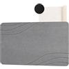 Daletu Tappeto Bagno Assorbente Diatomite 60x 40 cm - Tappetino Bagno Antiscivolo - Tappeto Doccia Super Assorbente - Stone Bath Mat - Tappetino da Bagno in Pietra (Grigio Scuro)
