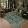 PureCozy Tappeto Salotto 120x170cm Verde Lavabile | Antiscivolo, Vintage, Pelo Corto, Camera da Letto, Grande, Soggiorno
