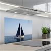 KitchenYeah© Paraschizzi Cucina Adesivo 50x70 cm Pannello Parete per Paraspruzzi Adesivi Muro Barca a Vela - Mare - Blu