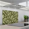 KitchenYeah© Paraschizzi Cucina Adesivo 50x70 cm Pannello Parete Paraspruzzi Muro Decorativo Foglie - Moderno - Verde