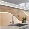 KitchenYeah© Paraschizzi Cucina Adesivo Pannello Parete Paraspruzzi | 80x300 cm - Lavandino Decorativo Beige - Natura - Astratto - Moderno