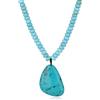 COAI Collana Donna Estiva Turchese Chunky Boho Regolabile con Grandi Perline Rondelle e Ciondolo Turchese, Collana Mare Spiaggia Hippie con Scatola Regalo