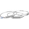 GUESS - Bracciale rigido a 3 pezzi, Cristallo, Argento, Misura unica