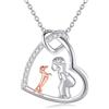 JERWLI Collana in argento Sterling S925 con animali e ragazze, graziosi gioielli regalo di Natale per donne e ragazze