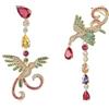 GNOCE Orecchini a Perno Orecchini Asimmetrici Con Zircone Phoenix in ottone Per Gioielli Da Donna e Ragazza Regalo Per i Fan