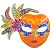 Gyn&Joy Gyn & Joy Donne Colorato Cristallo Strass Maschera Pins Spille Moda Gioielli BZ165