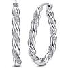 KRFY Orecchini Donna in Argento 925 Orecchini a Cerchio Placcato 14K/ Oro Bianco Con AAA Cubic Zirconi Ipoallergenico Ritorto Orecchini a Cerchio ovali Chunky Argento per Donne Ragazze