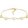 Sofia Milani - Bracciale da Donna in Argento 925 - Placcato Oro con Pietra Zircone - Ciondolo a Cuore - B0370