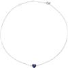 Breil, Collezione Candy, Collana Donna in Acciaio Lucido Effetto Specchio Colore Argento e Lapislazzulo a Forma di Cuore, Chiusura Regolabile, Collana con Cuore da 45 Cm