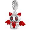 GNOCE Halloween Regalo Carino Diavolo con Zucca Lampada Fascino Perla Argento Sterling Dolcetto O Scherzetto Perla Fascino Misura Braccialetto/Collana Gioielli Fascino Regalo per Le Donne,Ghost