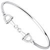 My Pet Elephant Braccialetto rigido placcato in zirconia cubica, con chiusura a gancio, con ciondolo a forma di cavallo, gioiello equestre, regalo per amanti dei cavalli, ragazza, donna, adolescente, Small, Rame,