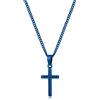Murtoo Collana Crocifissa Per Uomo Donna Pendente Acciaio Inossidabile Cindolo Croce Semplice, 2 Dimensioni, Catena Acciaio/Argento Nero Crocifissa (50+5cm, Blu (S))