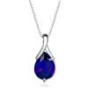 Bellitia Jewelry Collana Pendente con Pietra Naturale a Forma Pera, Collana con Ciondolo Zaffiro Blu da donna, Collana in Argento Sterling 925 con Pietre Preziose, Gioielli da donna