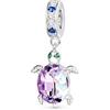 GNOCE Tartaruga Marina Ciondolo Charm 925 Argento Scintillante Charms Gioielli Regalo Donne Ragazze Fit Serpente Catena Bracciali/Collana