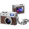 Plyisty Mini Action Cam 1080P Thumb Camera 17g Fotocamera Indossabile per Vlogging, Videoregistratore Portachiavi Magnetico, Grandangolo 130°, Luce di Riempimento per Visione Notturna (BROWN)