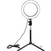 Xiuganpo 20cm Dimmable LED Ring Light with Tripod and Selfie Stick for