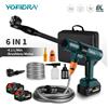NewBeny Idropulitrice elettrica senza fili da 3500W 200Bar 6 in 1, portatile e ricaricabile, per auto e giardino, compatibile con batterie Makita 18-21V.