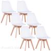GrandCA HOME Un Set di 6 sedie da pranzo moderne e minimaliste sedile imbottito in PU gambe in legno di faggio sedia nordica per cucina soggiorno/sala da pranzo ristorante